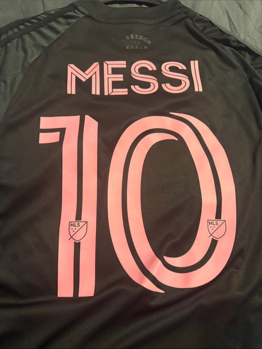 adidas Black and Pink Split-Panel Soccer Jersey - Picture 3 of 3